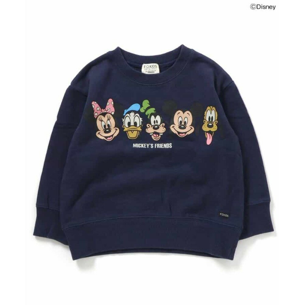 【エフオーキッズ F.O.KIDS】 ディズニーキャラクター ミッキー＆フレンズトレーナー ネイビーブルー(NB)