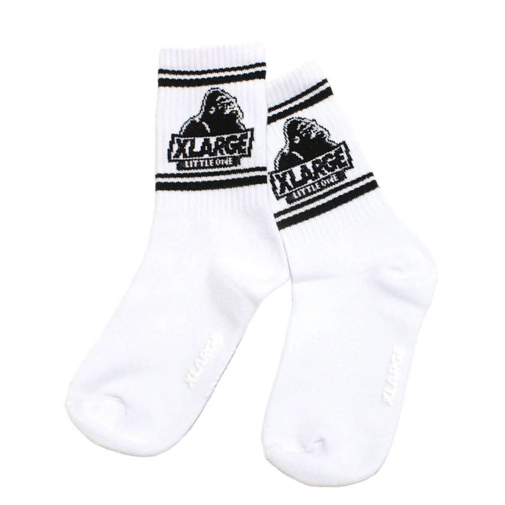 【キッズ エクストララージ XLARGE KIDS 子供服 エックスラージ】 OGゴリララインクルーソックス シロ(01)