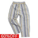 【子供服/makeyourday/メイクユアデイ】 セール 【60%OFF】 ストライプイージーパンツ ブルー(BL)(4)