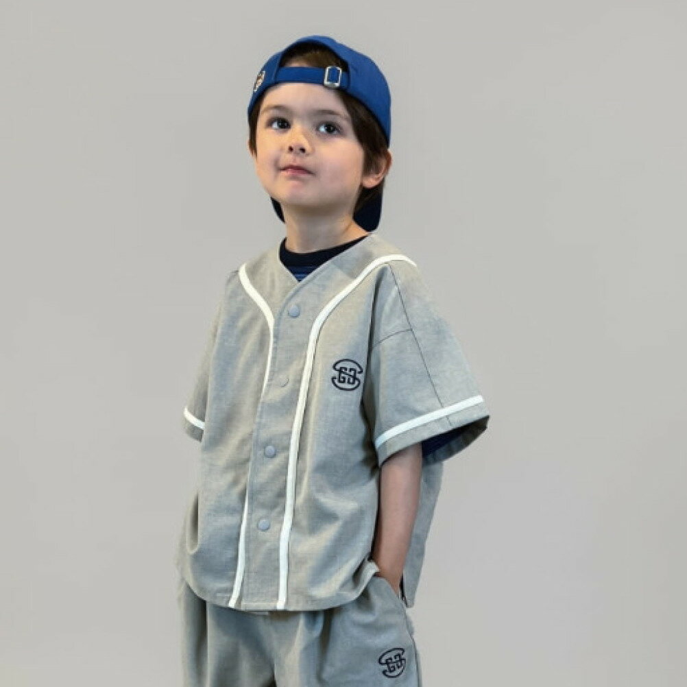 【グルーヴィーカラーズ groovy colors ジュニア 子供服】 ポリエステル CANAPA BASEBALL シャツ【3月入荷予定】 3GRグレー