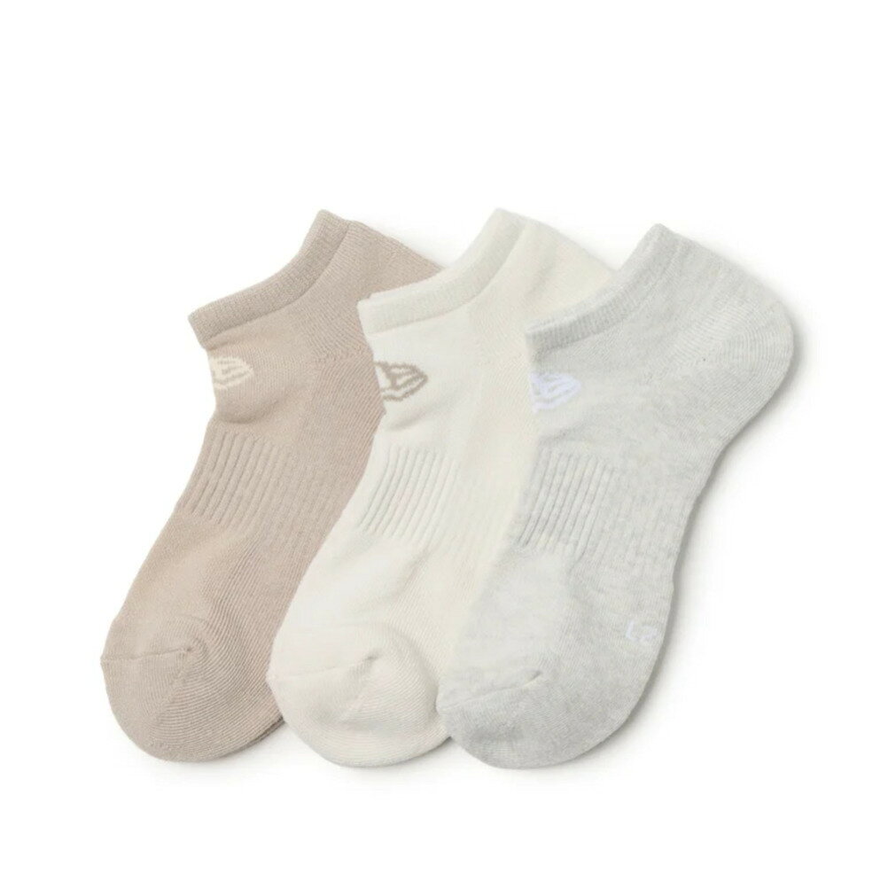 【ニューエラ　キッズ/NEW ERA KIDS/帽子】 3PAIRS SHORT SOCKS ナチュラル