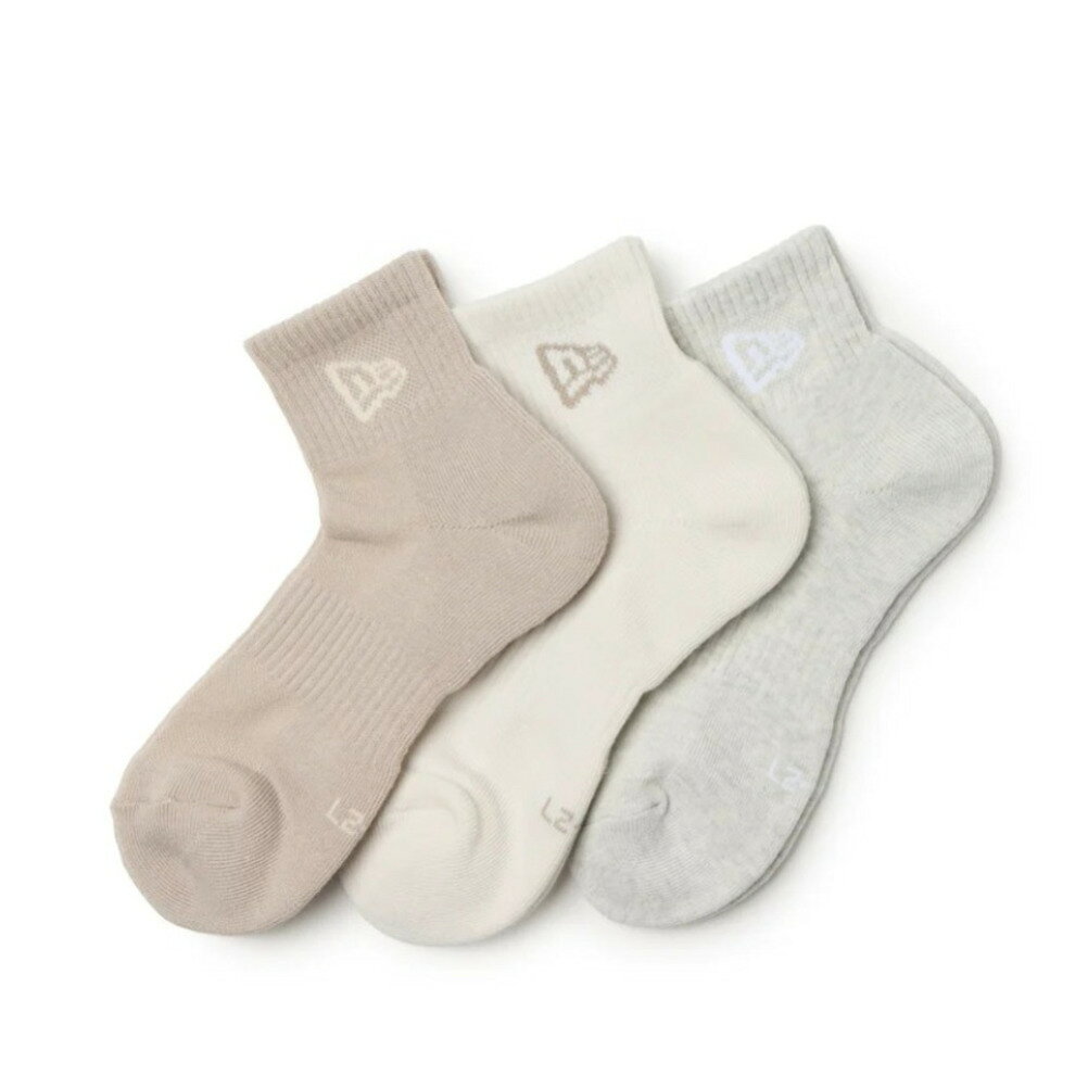 【ニューエラ　キッズ/NEW ERA KIDS/帽子】 3PAIRS ANKLE SOCKS ナチュラル