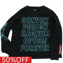 【CONVEX コンベックス 子供服 ジュニア キッズ】 セール 【50 OFF】 あす楽 アイコン/BIGロングTシャツ クロ(5)