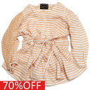 【子供服 親子 ゴートゥーハリウッド GO TO HOLLYWOOD 】 セール 【70%OFF】 リネンボーダー ブラウス 15ORオレンジ