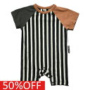 【オフィシャルチーム 子供服 OFFICIAL TEAM】 セール 【50%OFF】 ストライプドッキングロンパース ブラウン