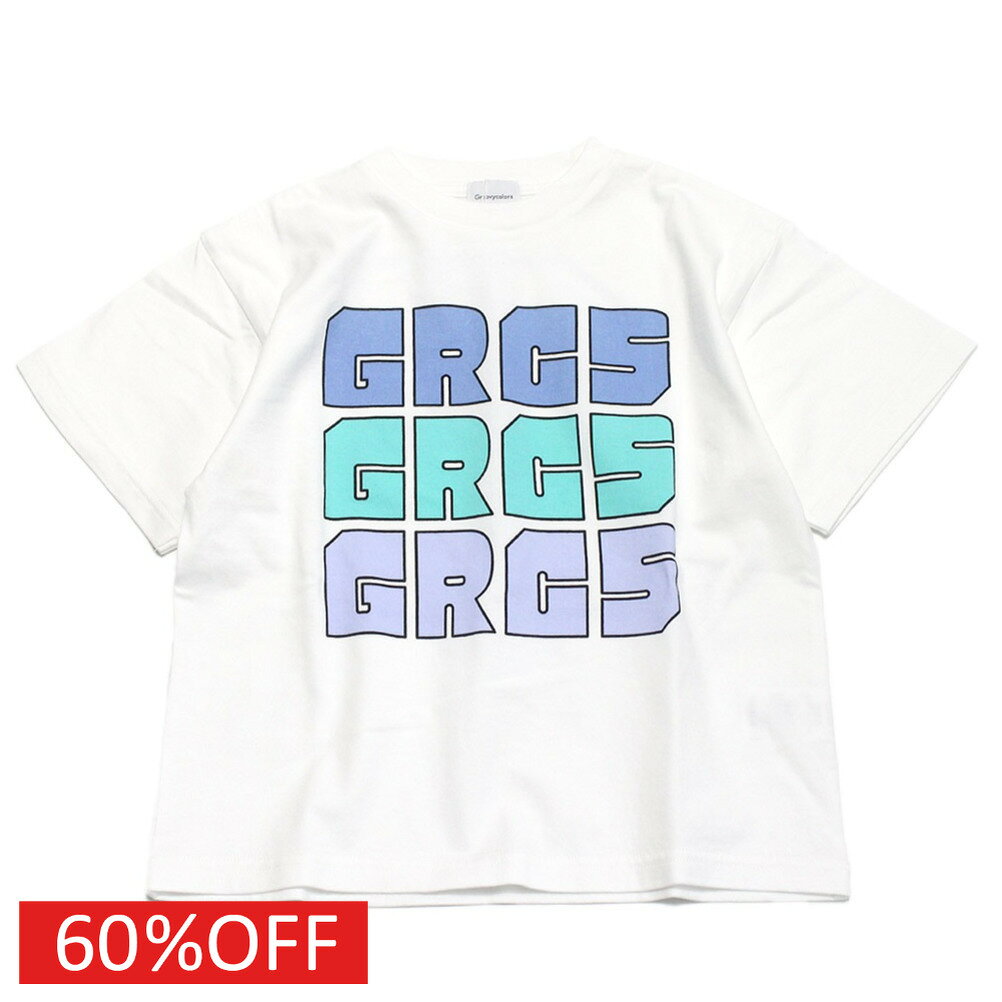 【グルーヴィーカラーズ groovy colors ジュニア 子供服】 セール 【50%OFF】 テンジク 3GRCS ロゴ TEE 1W白