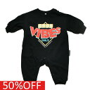 【オフィシャルチーム 子供服 OFFICIAL TEAM】 セール 【50%OFF】 VIBESロゴロンパース ブラック