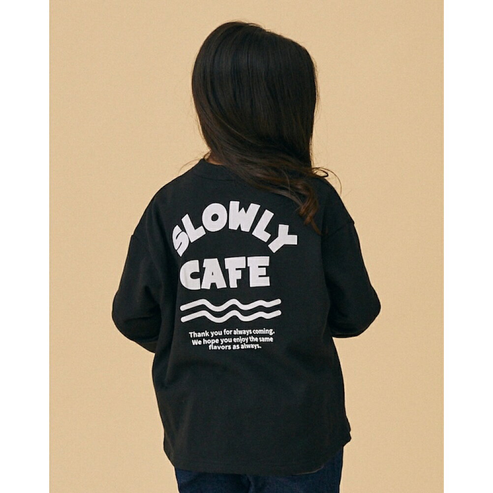 【子供服 フォブ FOV キッズ】 SLOWLY CAFEトレーナー【9月入荷予定】 ブラック(BK)