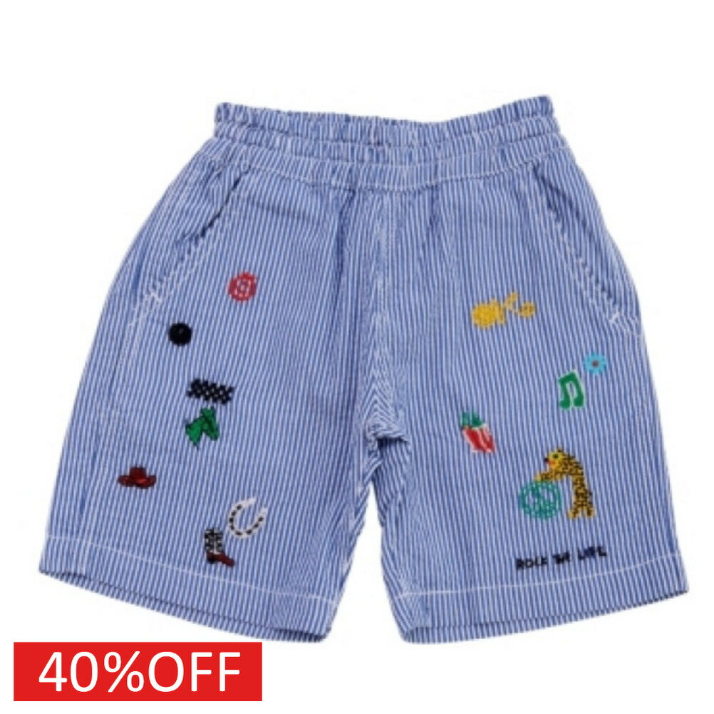 【オーシャンアンドグラウンド/子供服/ベビー/キッズ/ジュニア/ocean＆ground】 セール 【40%OFF】 ステッチショーツ ストライプ(ST)