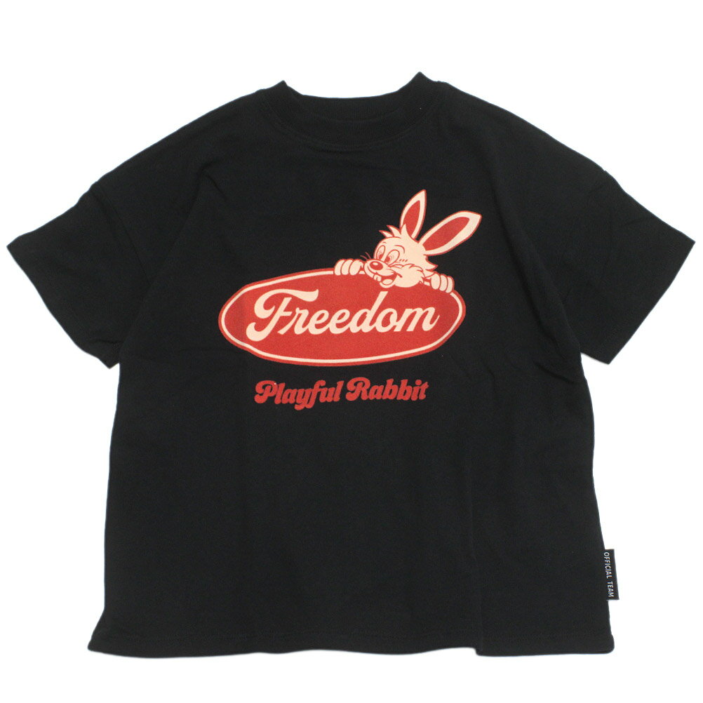 Rakuten - 【オフィシャルチーム 子供服 OFFICIAL TEAM】 OE天竺 プレイフルラビットTシャツ ブラック