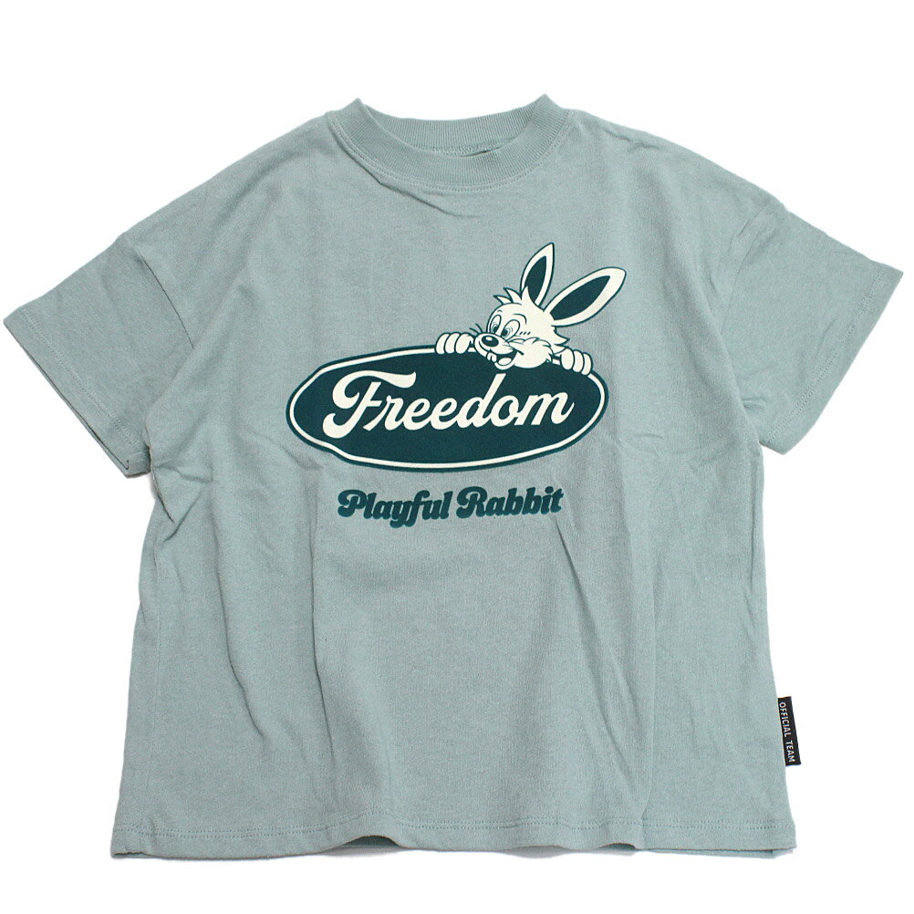 T恤（短袖） - 【オフィシャルチーム 子供服 OFFICIAL TEAM】 OE天竺 プレイフルラビットTシャツ ブルー