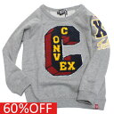 【CONVEX コンベックス 子供服 ジュニア キッズ】 セール 【60%OFF】 サガラ刺繍/ラグラントレーナー 杢グレー(15)(4)