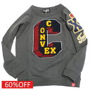【CONVEX コンベックス 子供服 ジュニア キッズ】 セール 【60%OFF】 サガラ刺繍/ラグラントレーナー チャコール(23)