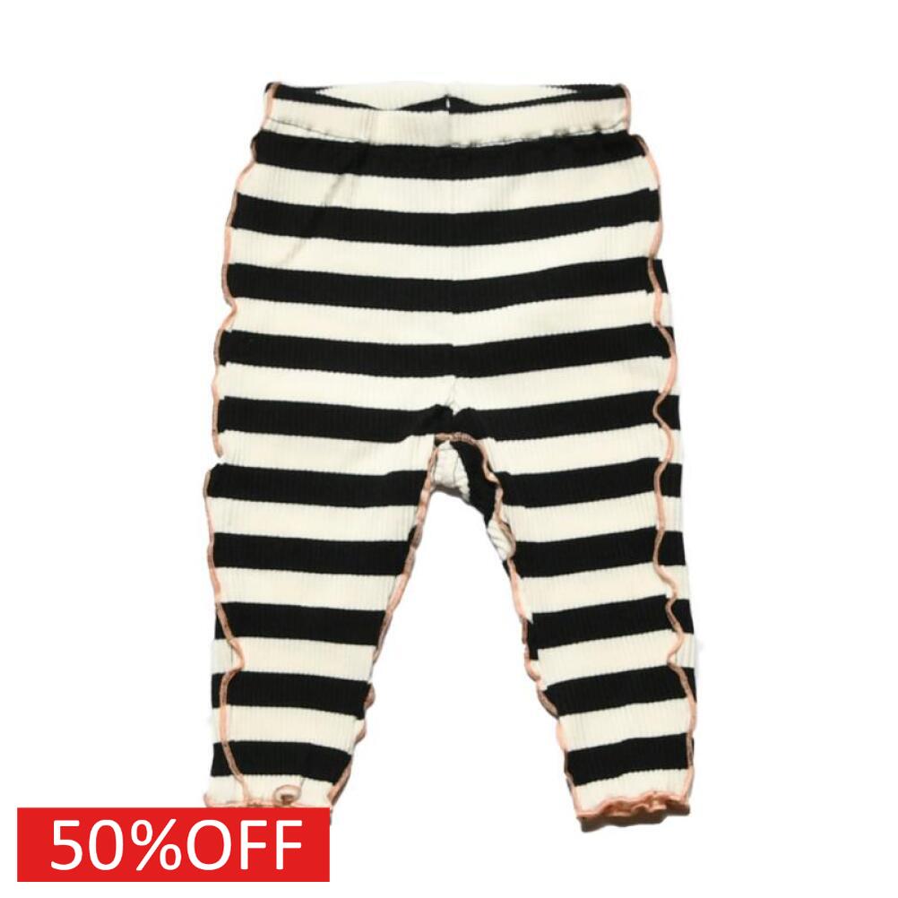 【ニードルワークス NEEDLE WORKS】 セール 【50%OFF】 【NeWo】ボーダーレギンス ブラック