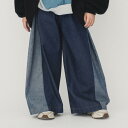 【ヌヌフォルム ヌヌ nunu nunuforme】 ワイドデニムパンツ【10月入荷予定】 ワンウォッシュ