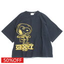 【グルーヴィーカラーズ groovy colors ジュニア 子供服】 セール 【50%OFF】 テンジク SNOOPY WIDE シルエット TEE 4NV紺