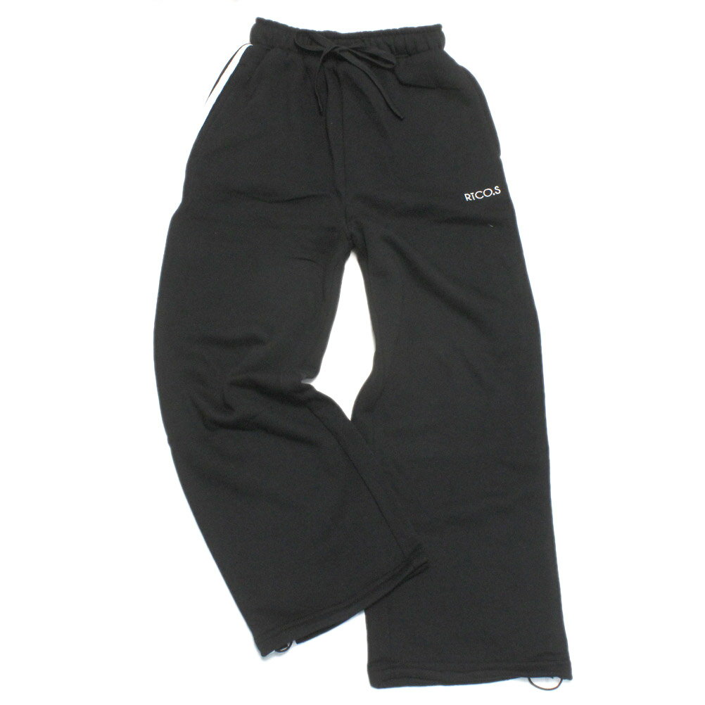 【リコシュクレ/子供服/キッズ/ティーンズ/ジュニア/RiCO SUCRE】 サイドラインワイドスウェットパンツ ブラック