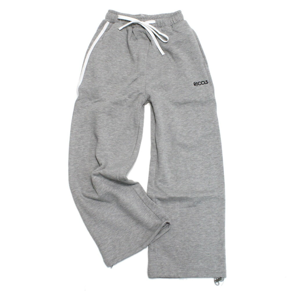 【リコシュクレ/子供服/キッズ/ティーンズ/ジュニア/RiCO SUCRE】 サイドラインワイドスウェットパンツ 杢グレー