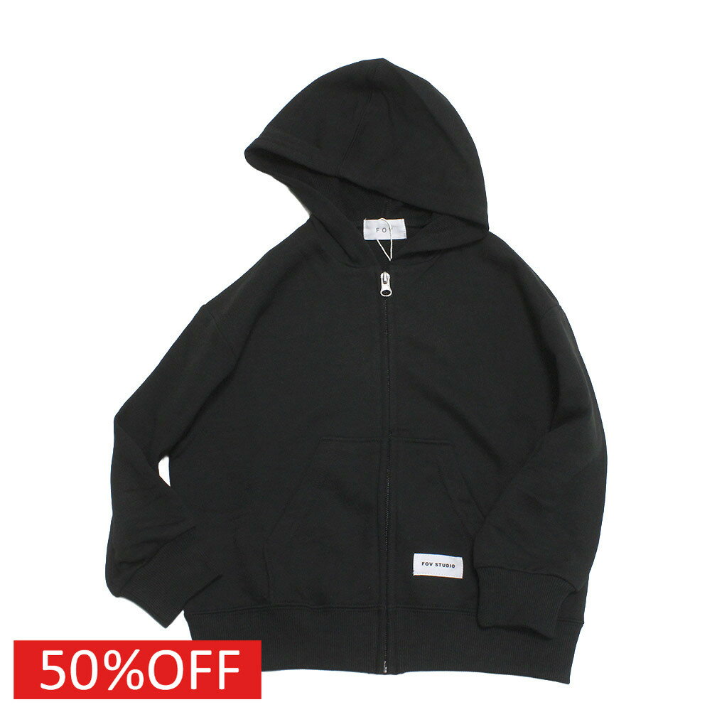 乐天商城 - 【子供服 フォブ FOV キッズ】 セール 【50%OFF】 ジップパーカー ブラック(BK)
