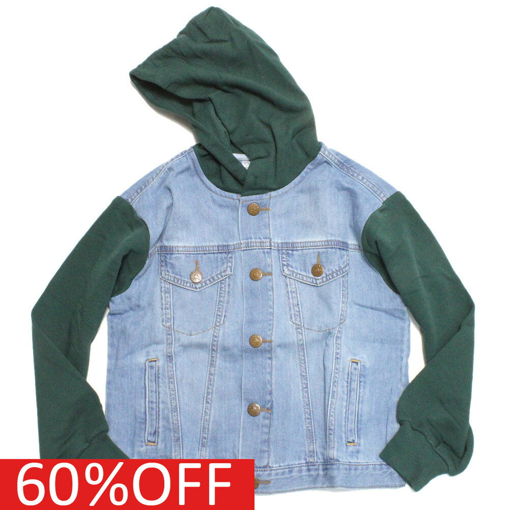 楽天子供服サーカス【オーシャンアンドグラウンド/子供服/ベビー/キッズ/ジュニア/ocean&ground】 セール 【60％OFF】 あす楽 リメイクデニムジャケット グリーン（GR）