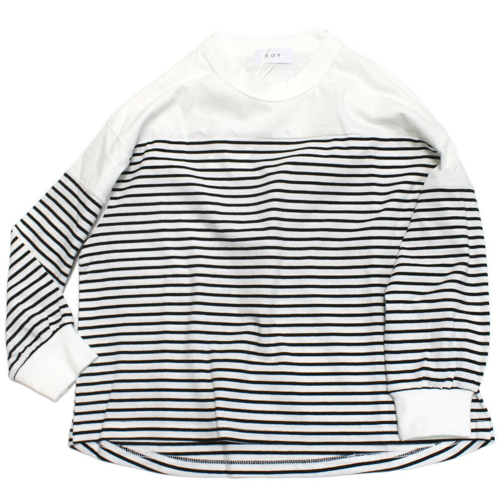 ボーダー切り替えL/STシャツホワイト