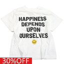 【ニードルワークス NEEDLE WORKS】 セール 【30%OFF】 30/-天竺HAPPINESS Tシャツ オフホワイト