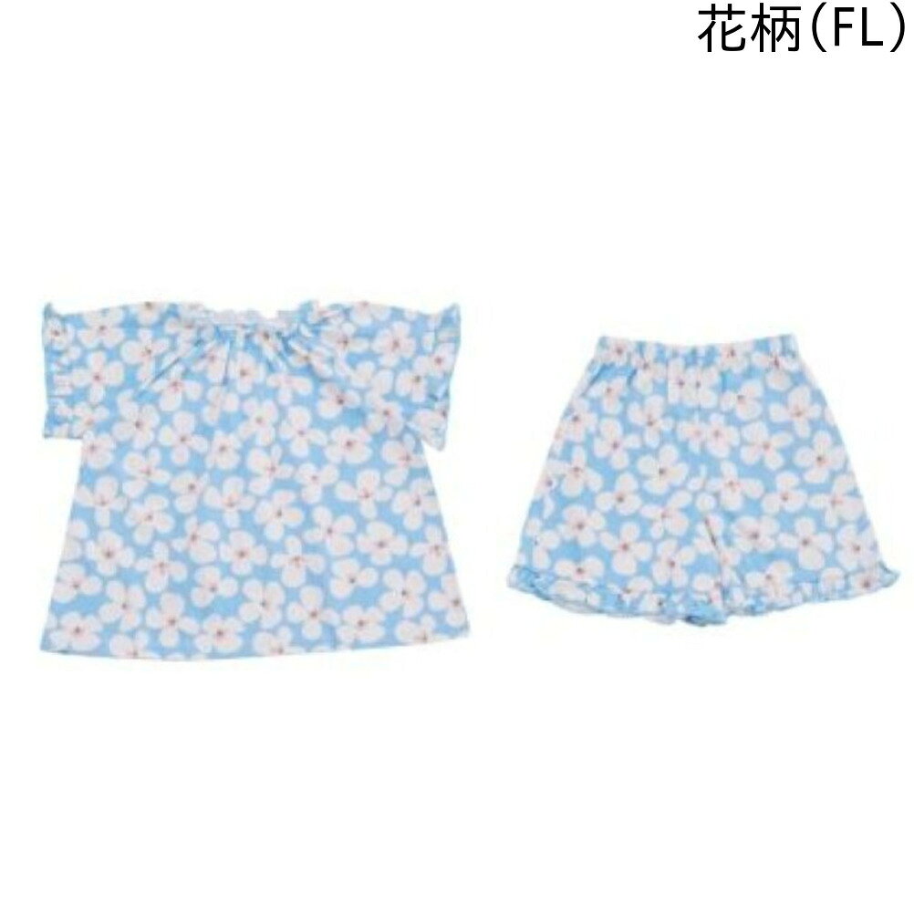 子供服サーカスの【オーシャンアンドグラウンド/子供服/ベビー/キッズ/ジュニア/ocean＆ground】 GIRL’Sフリルソウガラ半袖パジャマ｜アングル2