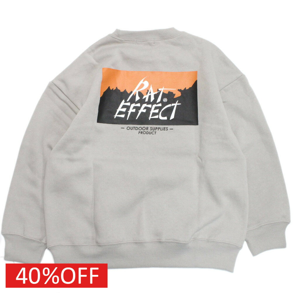 【RAT EFFECT ラットエフェクト ジュニア 子供服】 セール 【30%OFF】 RAT EFFECT MOUNTAINトレーナー ライトグレー