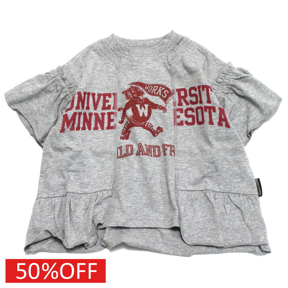 【ニードルワークス NEEDLE WORKS】 セール 【50%OFF】 リメイク風Tシャツ トップグレー
