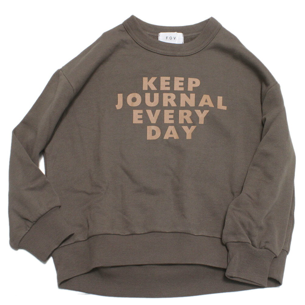 【子供服 フォブ FOV キッズ】 KEEPJOURNAL ビッグトレーナー アッシュブラウン(AB)(4)