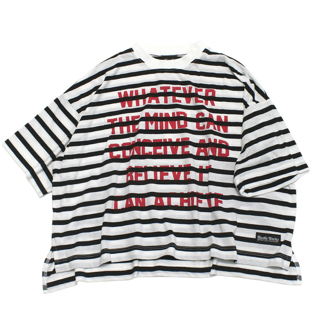 PORTER - 【ニードルワークス NEEDLE WORKS】 T/C天竺BIGロゴTシャツ ブラックボーダー