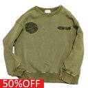 【グルーヴィーカラーズ groovy colors ジュニア 子供服】 セール 【50%OFF】 ウラケ OVERDYE スウェット 9KHカーキ