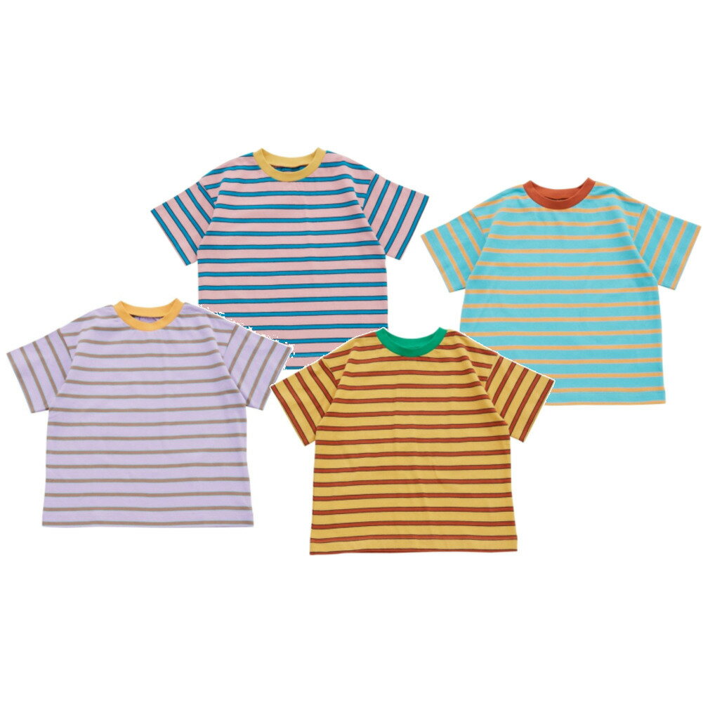 【オーシャンアンドグラウンド/子供服/ベビー/キッズ/ジュニア/ocean＆ground】 ボーダーワイドTシャツ