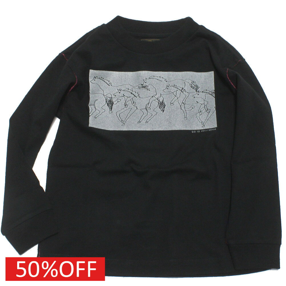 【子供服 親子 ゴートゥーハリウッド GO TO HOLLYWOOD 】 セール 【50%OFF】 テンジク HORSIE TEE 2BK黒