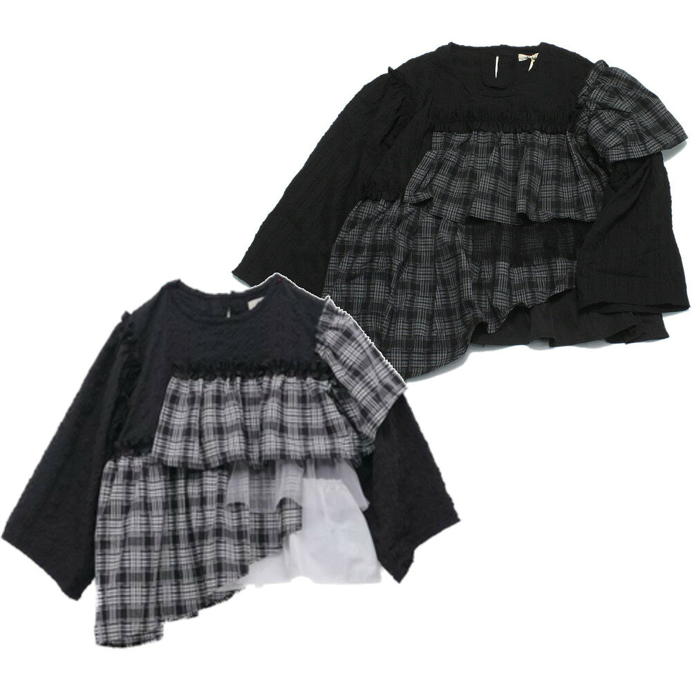【ユニカ 子供服 UNICA 女の子 ガールズ レディース】 セール 【30%OFF】 チェックレイヤードブラウス circus-circus-10920002 子供服サーカス パッケージ画像