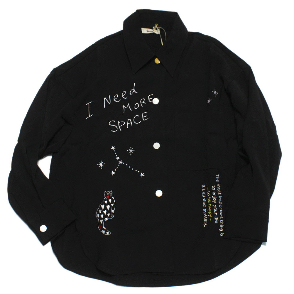 【ユニカ 子供服 UNICA 女の子 ガールズ レディース】 落書きイラストサークルシャツ ブラック(4)