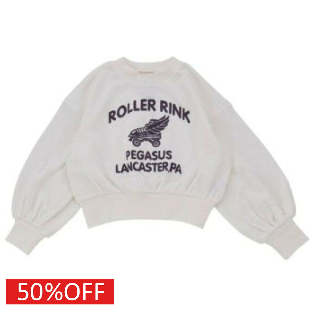 【オーシャンアンドグラウンド/子供服/ベビー/キッズ/ジュニア/ocean&amp;ground】 セール 【50%OFF】 ボリュームスリーブスウェット ホワイト(WH)