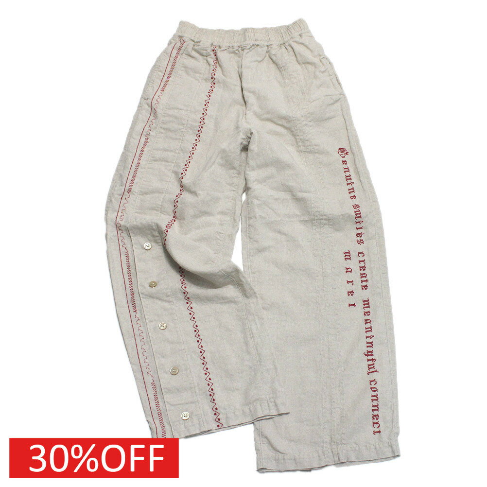 【MARET マレ まれ レディース メンズ 大人服/ユニセックス 】 セール 【30%OFF】 CLキャンバスエンブロイダリーロングパンツ ベージュ(16)