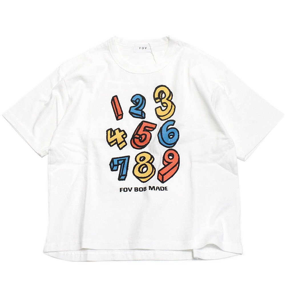 【子供服 フォブ FOV キッズ】 あす楽 【FOVBOB】numbers Tシャツ ホワイト(WH)