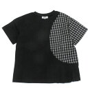 【ユニカ 子供服 UNICA 女の子 ガールズ レディース】 サークルチェックタックTシャツ ブラック(4)(4)