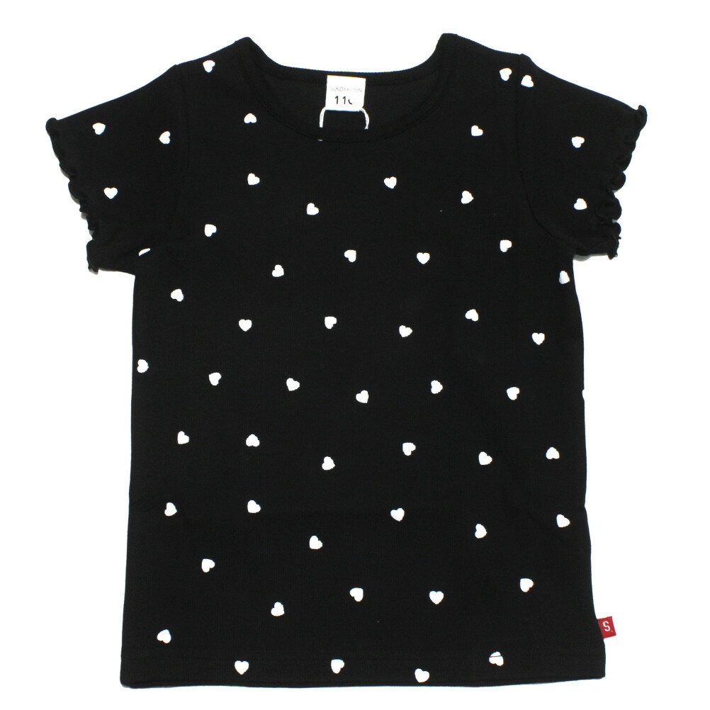 ハートドットTシャツブラック