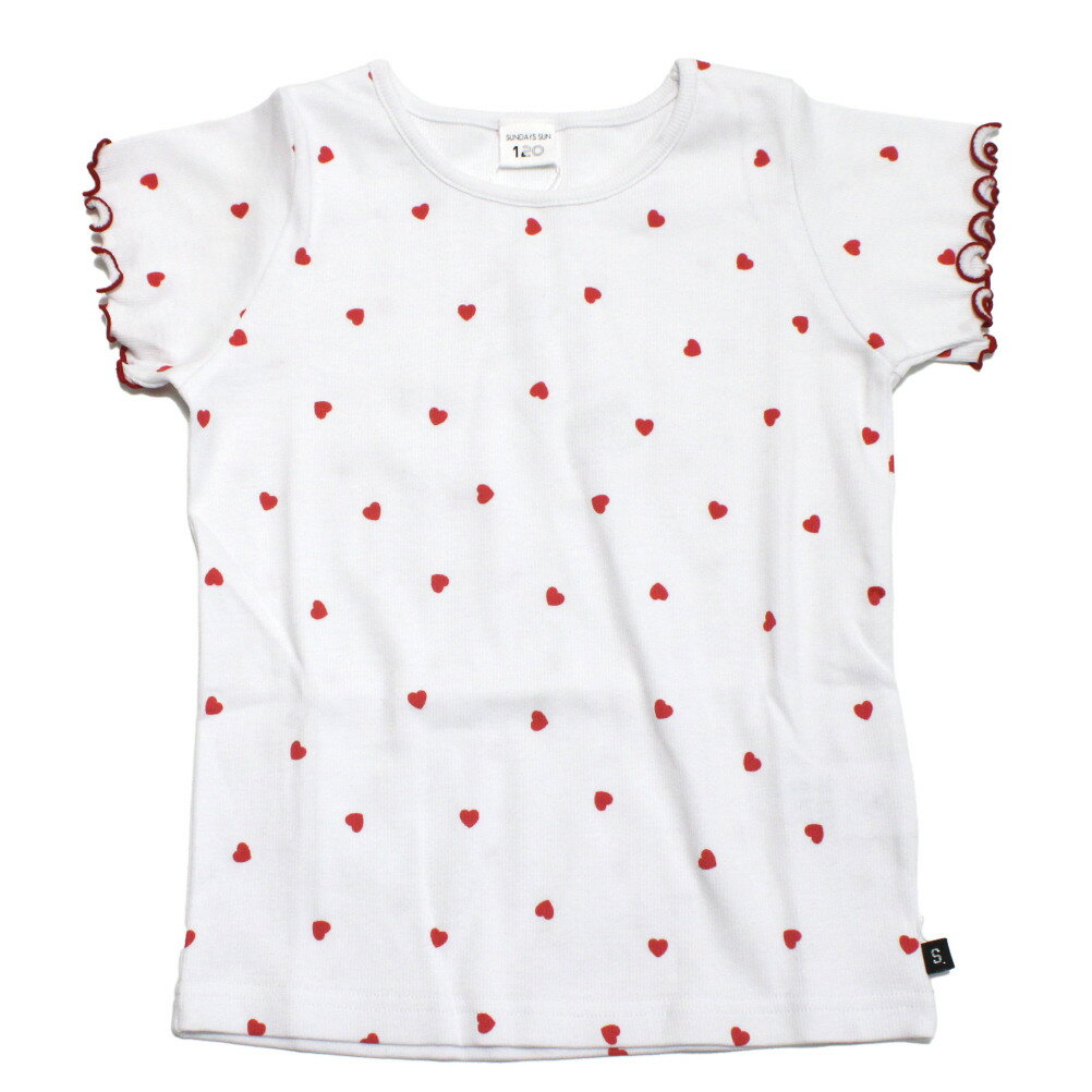 Rakuten - 【SUNDAYS SUN/子供服/男の子/女の子】 ハートドットTシャツ アイボリー(IV)