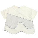 【ユニカ 子供服 UNICA 女の子 ガールズ レディース】 キラキラライン切替Tシャツ オフホワイト(2)(4)