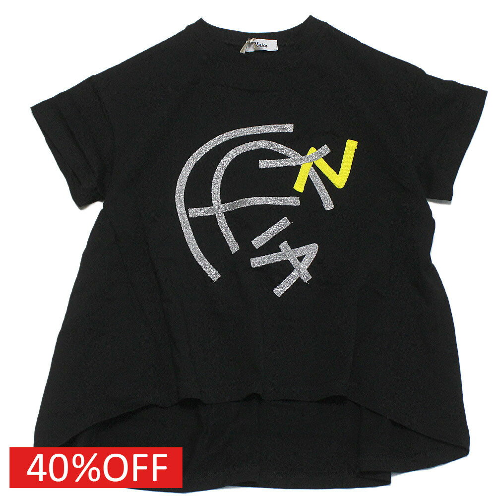 Rakuten - 【ユニカ 子供服 UNICA 女の子 ガールズ レディース】 セール 【40%OFF】 テープロゴデザインTシャツ ブラック(4)