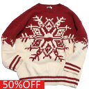 【子供服/makeyourday/メイクユアデイ】 セール 【50%OFF】 雪柄セーター レッド(RR)