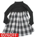 【マルーク 子供服 maarook 女の子 親子 ガールス ベビー ベビーギフト】 セール 【60%OFF】 裏毛ブロックチェックワンピース クロ系(24)