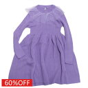 【マルーク 子供服 maarook 女の子 親子 ガールス ベビー ベビーギフト】 セール 【60%OFF】 リブニットチュールフリルワンピース パープル(14...