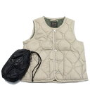 【TAION タイオン ダウン インナーダウン キッズ 子供服 プレゼント】 ミリタリー クルーネックボタン ダウンベスト グレーベージュ(GBG)