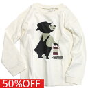 【ミニマル minimal キッズ服 SDGs 子供服 アウトドア 】 セール 【50%OFF】 あす楽 ランタンクマ長袖Tシャツ シロ(01)