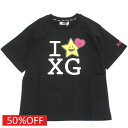 【エックスガール エックスガールステージズ X-GIRL STAGES 子供服 女の子】 セール 【50%OFF】 I LOVE XG 半袖Tシャツ クロ(80)